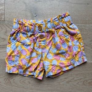 OshKosh B'gosh Girls 4 Colorful Pineapple Shorts Linen material Beach Summer